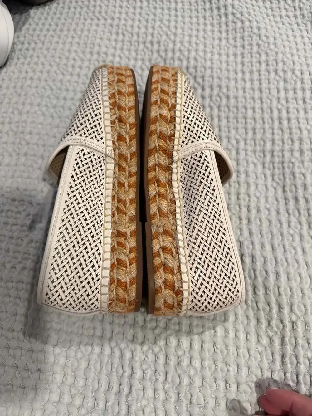 Vince Camuto Hamorra Woven Leather Espadrille Platform Flats